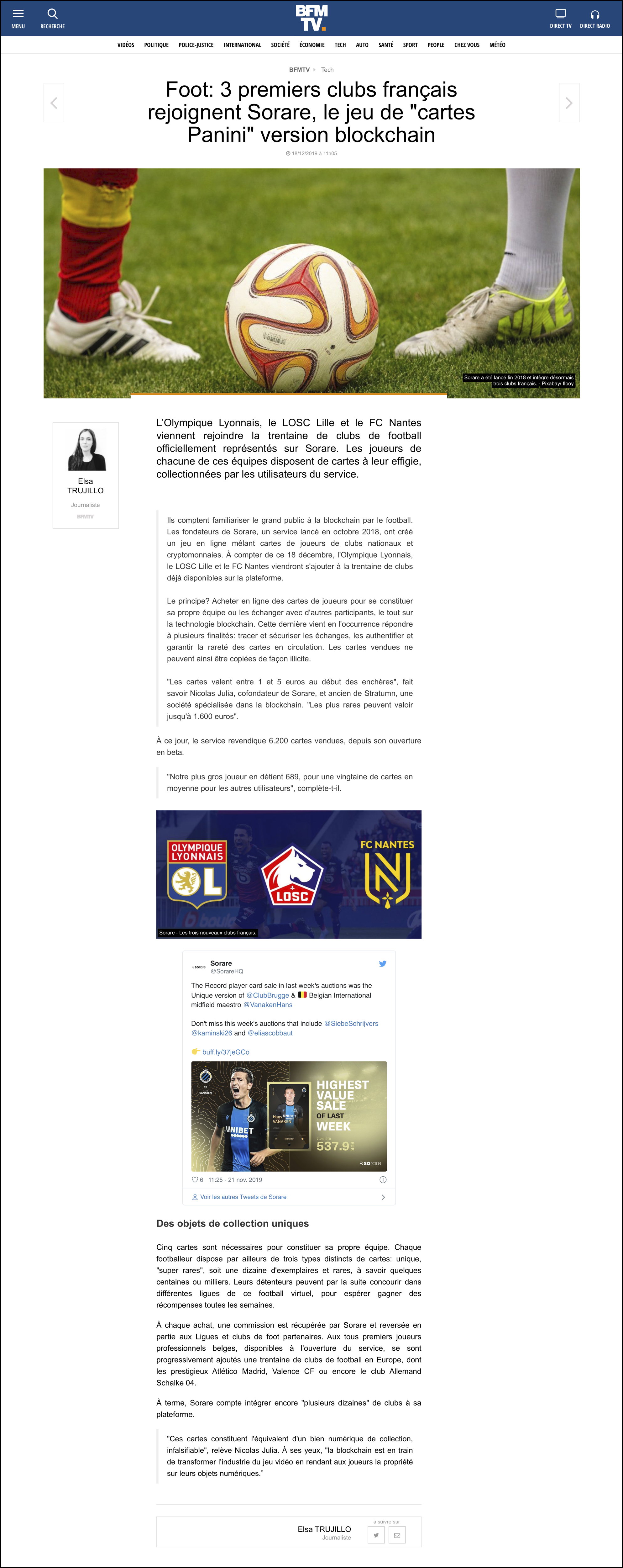 Foot_ 3 premiers clubs français rejoignent Sorare, le jeu de « cartes Panini » version blockchain.jpg